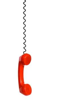 Telephone receiver and cord Telephone receiver and cord, isolated on white... Stock Photos
