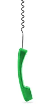 Telephone receiver with cable Stock Photos
