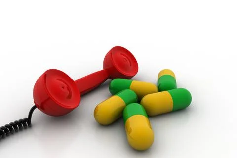 Telephone receiver with capsule Free Stock Illustration