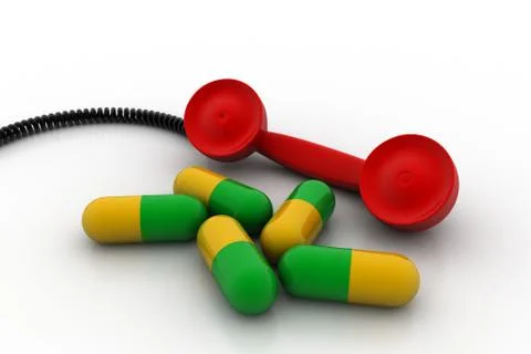 Telephone receiver with capsule Free Stock Illustration