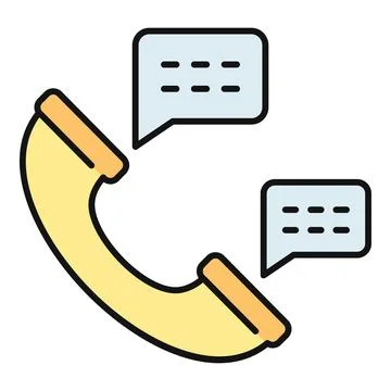 Telephone receiver with chat bubbles communication icon Stock Illustration
