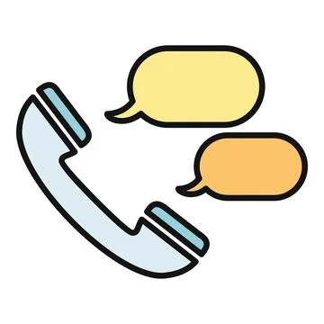 Telephone receiver with chat bubbles showing communication dialogue Stock Illustration