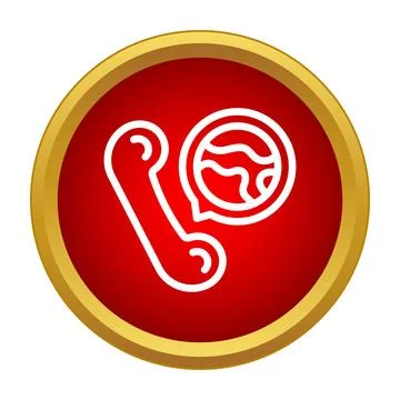 Telephone receiver icon symbolizing global international communication Stock Illustration