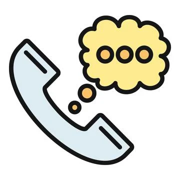 Telephone receiver with speech bubble icon for communication Stock Illustration