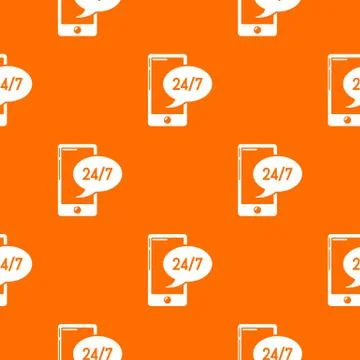 Telephone repair pattern orange 스톡 일러스트