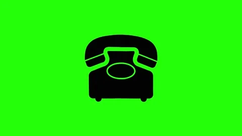 Telephone Ringing with the Receiver Vibrating on Green Background Stock Footage 165352270
