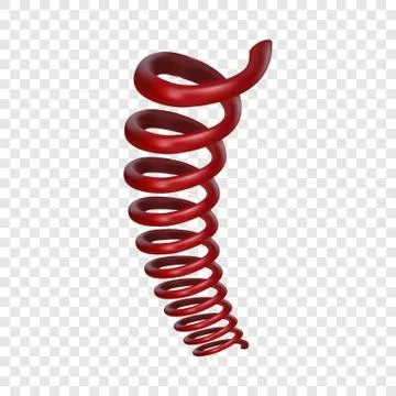 Telephone spring cable mockup, realistic style Stock Illustration
