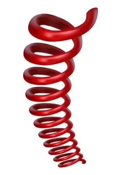 Telephone spring cable mockup, realistic style Stock Illustration