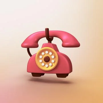 Telephone - stylized 3d CGI icon object Stock Illustration