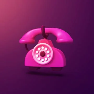 Telephone - stylized 3d CGI icon object, Not gen Ai Stock Illustration