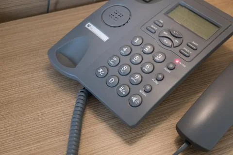 Telephone on table Foto stock