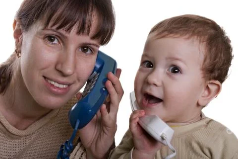 Telephone talking Stock Photos