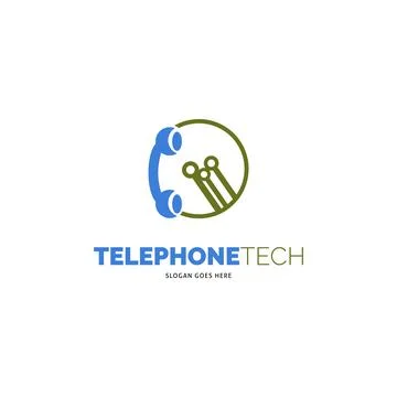 Telephone Technology Icon Vector Logo Template Illustration Design Stock Illustration