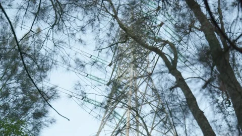 Telephone tower with trees Video stock 136824759