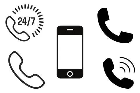 Telephone Vector Icon Isolated. Communication Symbol or Logo for Web, Desig.. Stock Illustration