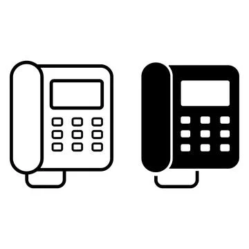 Telephone Vector Icon Office Desk Phone Landline Silhouette Illustration Stock Illustration