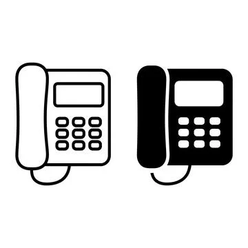 Telephone Vector Icon Office Desk Phone Landline Silhouette Illustration Stock Illustration