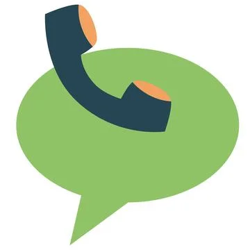 Telephone vector icon with talking bubble icon Stock Illustration