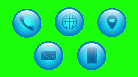 Telephone, Website, Location Pin Message Envelope and Contact Us Icons Stock Footage 328640115