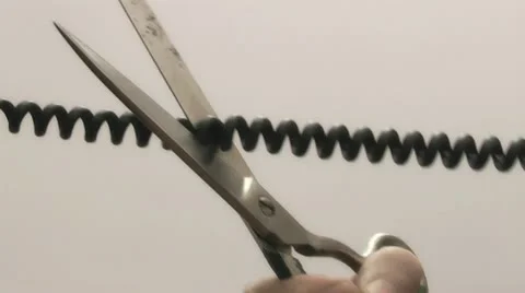 Telephone wire cuts the offender Stock Footage 22338400