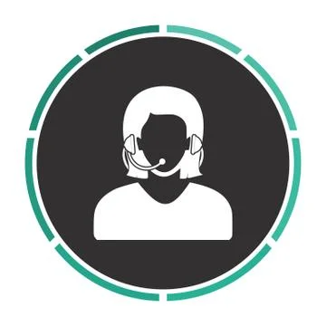 Telephonist computer symbol Illustrazione stock