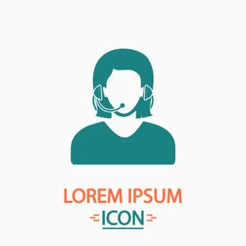 Telephonist computer symbol Illustrazione stock