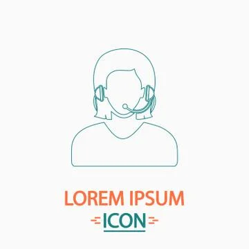 Telephonist computer symbol Illustrazione stock