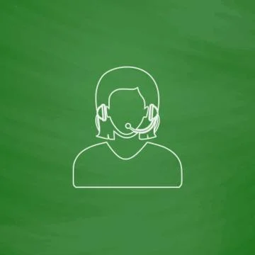 Telephonist computer symbol Illustrazione stock