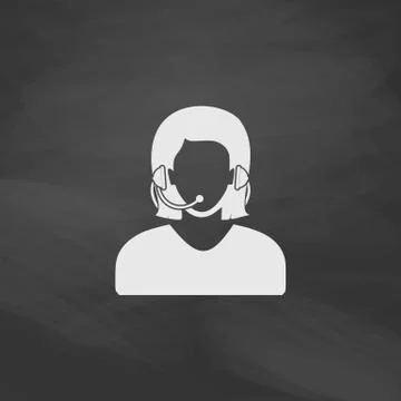 Telephonist computer symbol Illustrazione stock