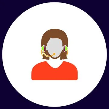 Telephonist computer symbol Illustrazione stock