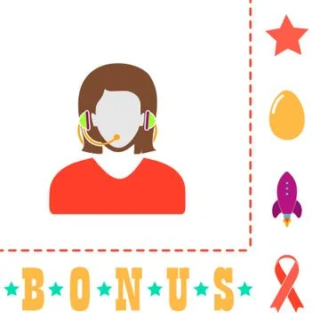 Telephonist computer symbol Illustrazione stock