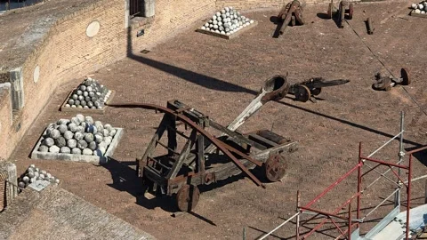 Telephoto of Catapult Stock Footage 346641288