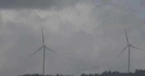 Telephoto view of windmills Stock Footage 291920584