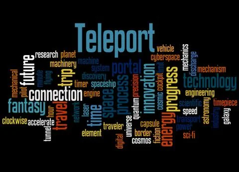 Teleport word cloud concept Stock Illustration