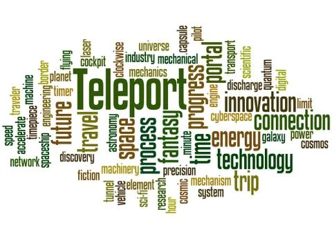 Teleport word cloud concept Stock Illustration