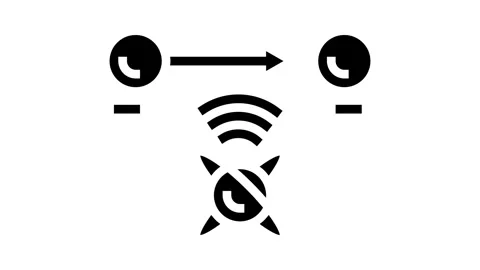 Teleportation quantum computer glyph icon animation Stock Footage 326142134