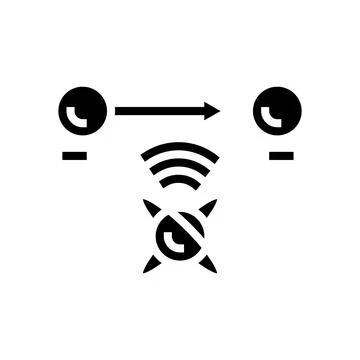 Teleportation quantum computer glyph icon vector illustration Stock Illustration