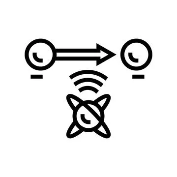 Teleportation quantum computer line icon vector illustration Illustrazione stock