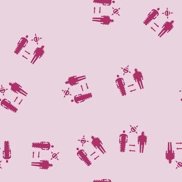 Teleportation quantum technology glyph seamless pattern Illustrazione stock