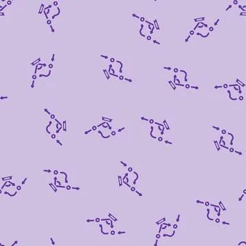 Teleportation quantum technology glyph vector seamless pattern Stock Illustration