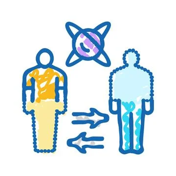 Teleportation quantum technology icon doodle illustration 스톡 일러스트