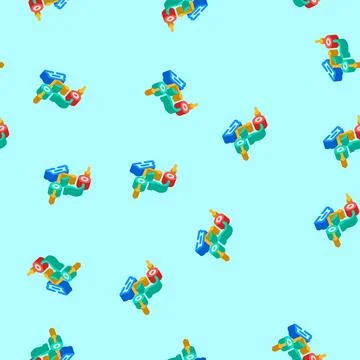 Teleportation quantum technology isometric icon seamless pattern Illustrazione stock