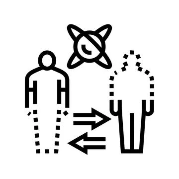 Teleportation quantum technology line icon vector illustration 스톡 일러스트