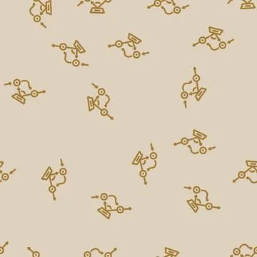 Teleportation quantum technology line vector seamless pattern Stock Illustration