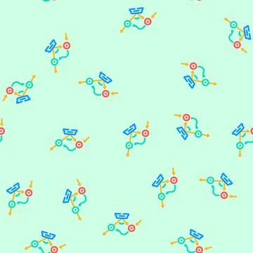Teleportation quantum technology vector seamless pattern Stock Illustration