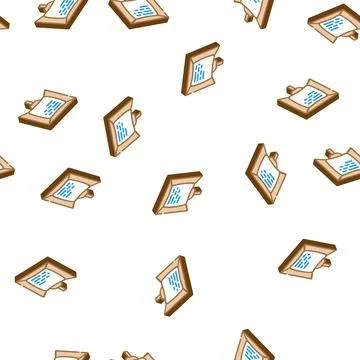 Teleprompter electronic equipment isometric icon seamless pattern Stock Illustration