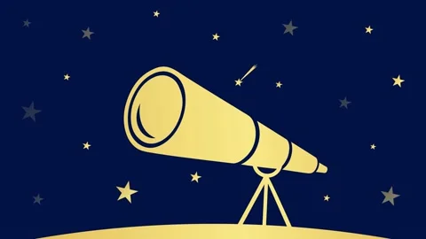 Telescope and starry night sky, shooting stars. 4K video. Stock Footage 156384541