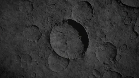 A telescope approaches the details of the moon's surface Stock Footage 289726866