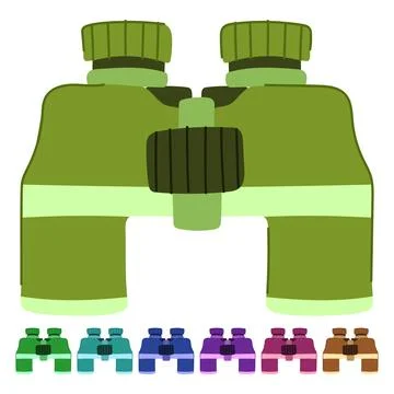 Telescope binoculars vector cartoon graphic Stock Illustration