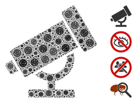 Telescope Collage of CoronaVirus Items Stock Illustration